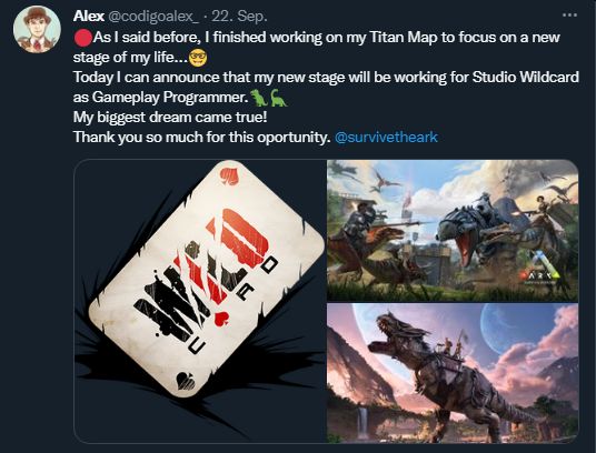 CodigoAlex gets hired by Studio Wildcard